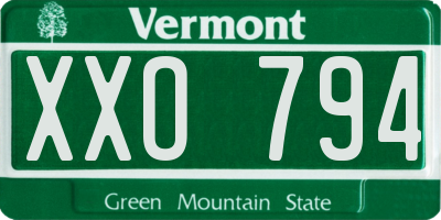 VT license plate XXO794