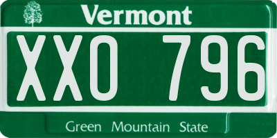 VT license plate XXO796