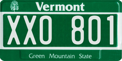 VT license plate XXO801