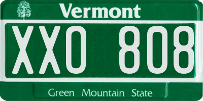 VT license plate XXO808