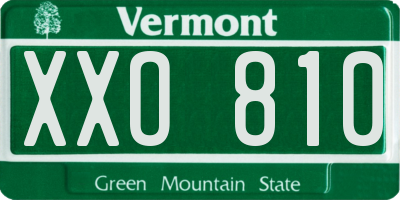 VT license plate XXO810
