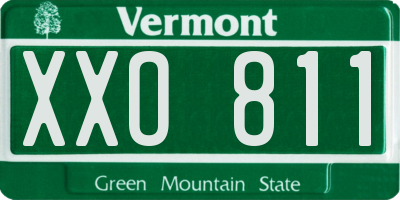 VT license plate XXO811