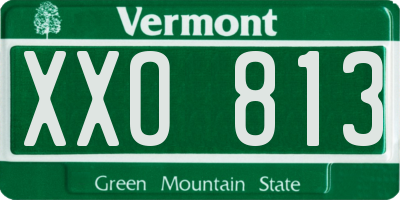 VT license plate XXO813