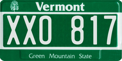VT license plate XXO817
