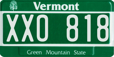 VT license plate XXO818