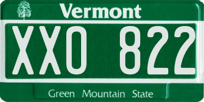 VT license plate XXO822