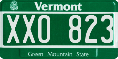 VT license plate XXO823