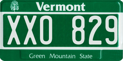 VT license plate XXO829