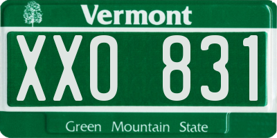VT license plate XXO831
