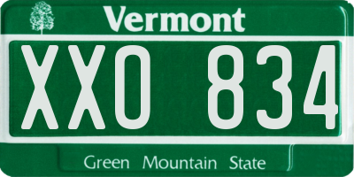 VT license plate XXO834