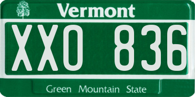 VT license plate XXO836