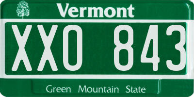 VT license plate XXO843