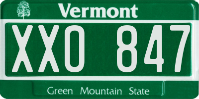VT license plate XXO847