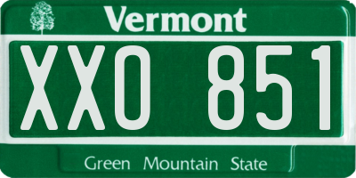 VT license plate XXO851