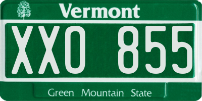VT license plate XXO855