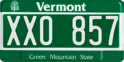 VT license plate XXO857