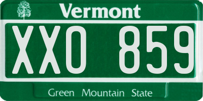 VT license plate XXO859