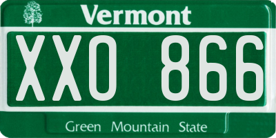 VT license plate XXO866