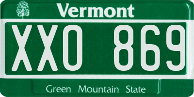 VT license plate XXO869