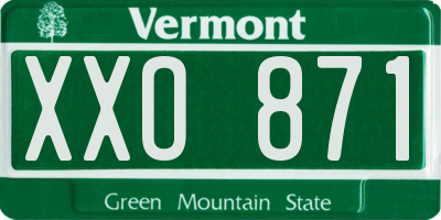VT license plate XXO871