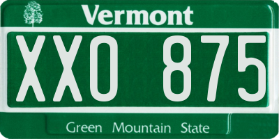 VT license plate XXO875