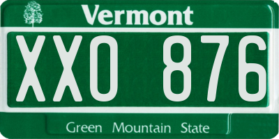 VT license plate XXO876