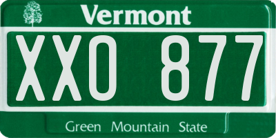 VT license plate XXO877