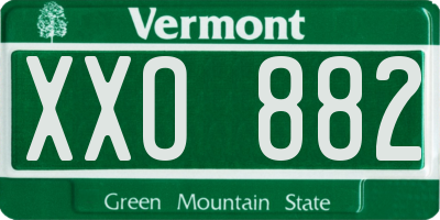 VT license plate XXO882