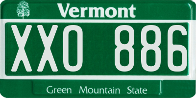 VT license plate XXO886