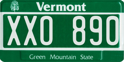 VT license plate XXO890