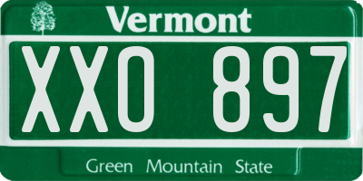 VT license plate XXO897