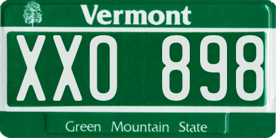 VT license plate XXO898