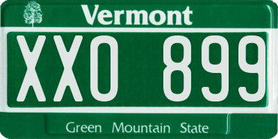 VT license plate XXO899