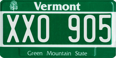 VT license plate XXO905