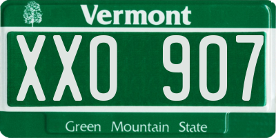 VT license plate XXO907