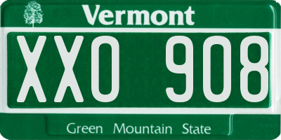 VT license plate XXO908