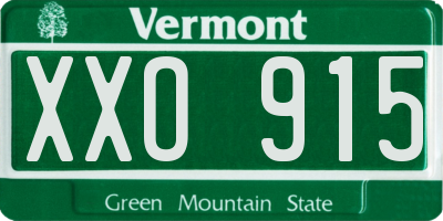 VT license plate XXO915