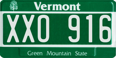 VT license plate XXO916