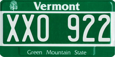 VT license plate XXO922