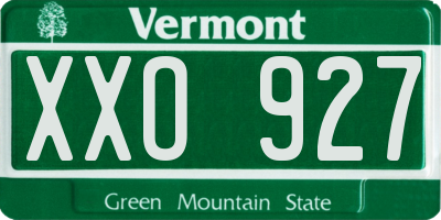 VT license plate XXO927