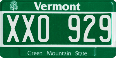 VT license plate XXO929