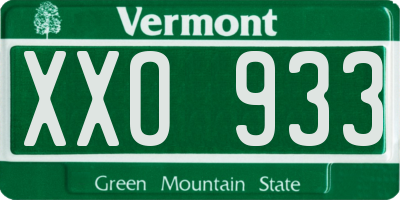 VT license plate XXO933