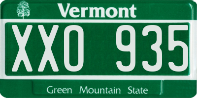 VT license plate XXO935