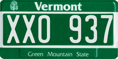 VT license plate XXO937