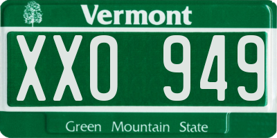 VT license plate XXO949