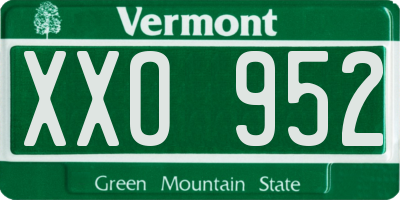 VT license plate XXO952