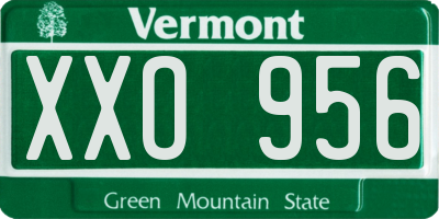 VT license plate XXO956