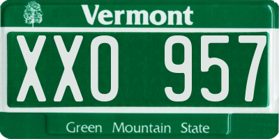 VT license plate XXO957