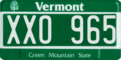 VT license plate XXO965