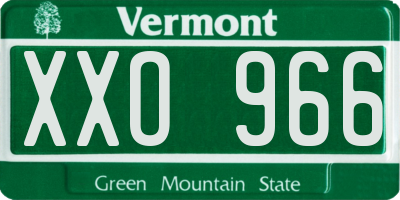 VT license plate XXO966